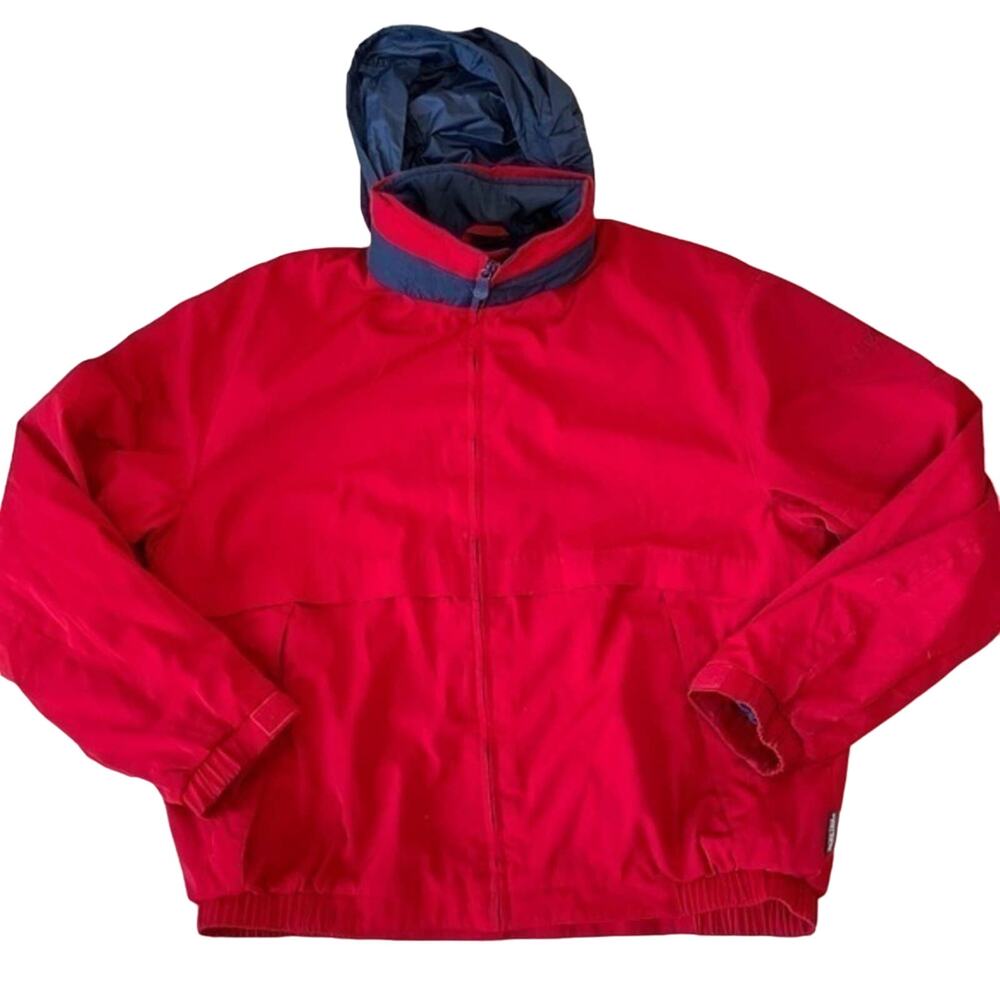 Pacific Trail Red Jacket Hoodie Sz Large Seattle Zip Up Windbreaker Coat Vintage